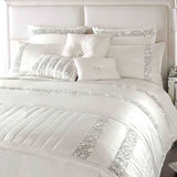 Elegant Look White Bridal Quilt Set - 12 Pieces Set with Free Quilt Filling