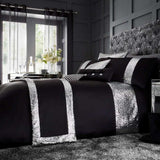 Elegant Look Black Bridal Quilt Set - 12 Pieces Set with Free Quilt Filling