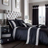 Black Elegant Bridal Quilt Set - 12 Pieces with Free Quilt Filling