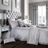 Silver Grey Elegant Bridal Quilt Set - 12 Pieces with Free Quilt Filling