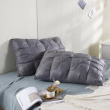 Pack of 2 Filled Pintucks Pillows- Dark Grey