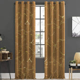 2 PCS PREMIUM QUALITY TEXTURE VELVET CURTAINS - GOLDEN