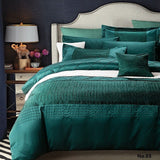 Embellish Pleated Bridal Quilt Set Teal- 12 Pieces Set with Free Quilt Filling