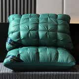 Pack of 2 Filled Pintucks Pillows- Green