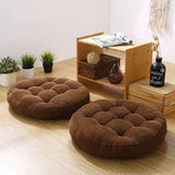 Pack of 2 Round Shape Floor Cushions - Brown