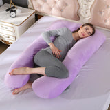 U Shape Velvet Pregnancy Pillow – Purple