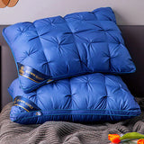 Pack of 2 Filled Pintucks Pillows- Royal Blue