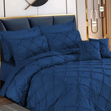 Pintuck Duvet Set - Blue