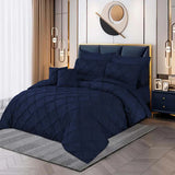 Pintuck Duvet Set - Navy Blue