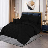 Pintuck Duvet Set - Black