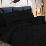 Pintuck Duvet Set - Black