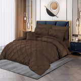 Pintuck Duvet Set - Brown