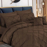 Pintuck Duvet Set - Brown