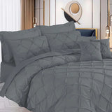 Pintuck Duvet Set - Grey