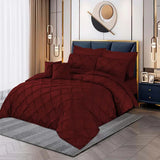 Pintuck Duvet Set - Maroon