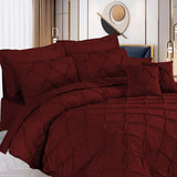 Pintuck Duvet Set - Maroon