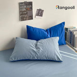 Reversible Duvet Cover Set King Size - Royal Blue & Light Blue (190)