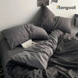 Reversible Duvet Cover Set King Size - Black & Grey (176)