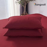 Reversible Duvet Cover Set King Size - Red & Brown (189)