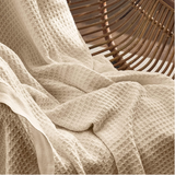 Cotton Waffle Blanket - Beige