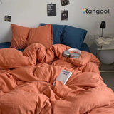 Reversible Duvet Cover Set King Size - Orange & Blue (184)