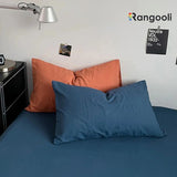 Reversible Duvet Cover Set King Size - Orange & Blue (184)