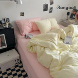 Reversible Duvet Cover Set King Size -  Offwhite & Pink (171)