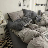 Reversible Duvet Cover Set King Size - Grey Shades (180)