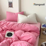 Reversible Duvet Cover Set King Size -  Baby Pink & Light Pink (166)