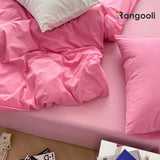 Reversible Duvet Cover Set King Size -  Baby Pink & Light Pink (166)