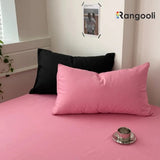 Reversible Duvet Cover Set King Size -  Baby Pink & Black (165)