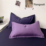 Reversible Duvet Cover Set King Size -  Purple & Navy Blue (172)