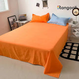 Reversible Duvet Cover Set King Size -   Sky Blue & Orange (164)