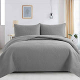 3 Pcs Ultrasonic Bedspread - Grey