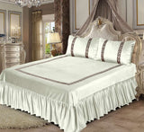 Luxury Embossed Velvet Bedsheet - White