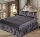 Luxury Embossed Velvet Bedsheet - Grey