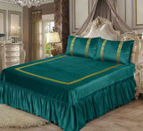 Luxury Embossed Velvet Bedsheet - Zink