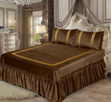 Luxury Embossed Velvet Bedsheet - Brown