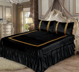 Luxury Embossed Velvet Bedsheet - Black