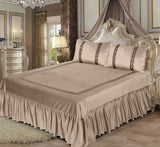 Luxury Embossed Velvet Bedsheet - Beige