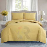 3 Pcs Ultrasonic Bedspread - Mustard Skin