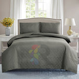 3 Pcs Ultrasonic Bedspread - Grey