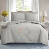 3 Pcs Ultrasonic Bedspread - Light Grey