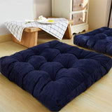 Pack of 2 Square Shape Floor Cushions - Navy Blue