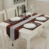 Silk Table Runner Brown