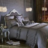 Elegant Look Grey Bridal Quilt Set - 12 Pieces Set with Free Quilt Filling