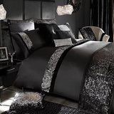 Elegant Bridal Quilt Set Black - 12 Pieces with Free Quilt Filling