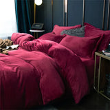 Plain Duvet Set Velvet  - Maroon (292)