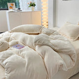 Plain Duvet Set Velvet  - Off White (295)