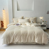 Plain Duvet Set Velvet  - Off White (295)